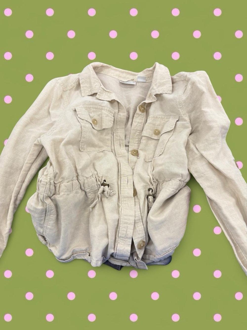 Liz Claiborne Light Beige Utility Jacket